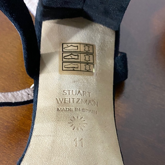 Stuart Weitzman Black Suede Heeled Sandals - Picture 3 of 8